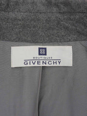 ウールロゴボタンロングコート ライトグレー