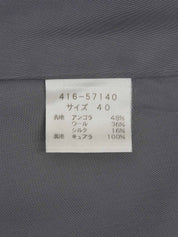 ウールロゴボタンロングコート ライトグレー