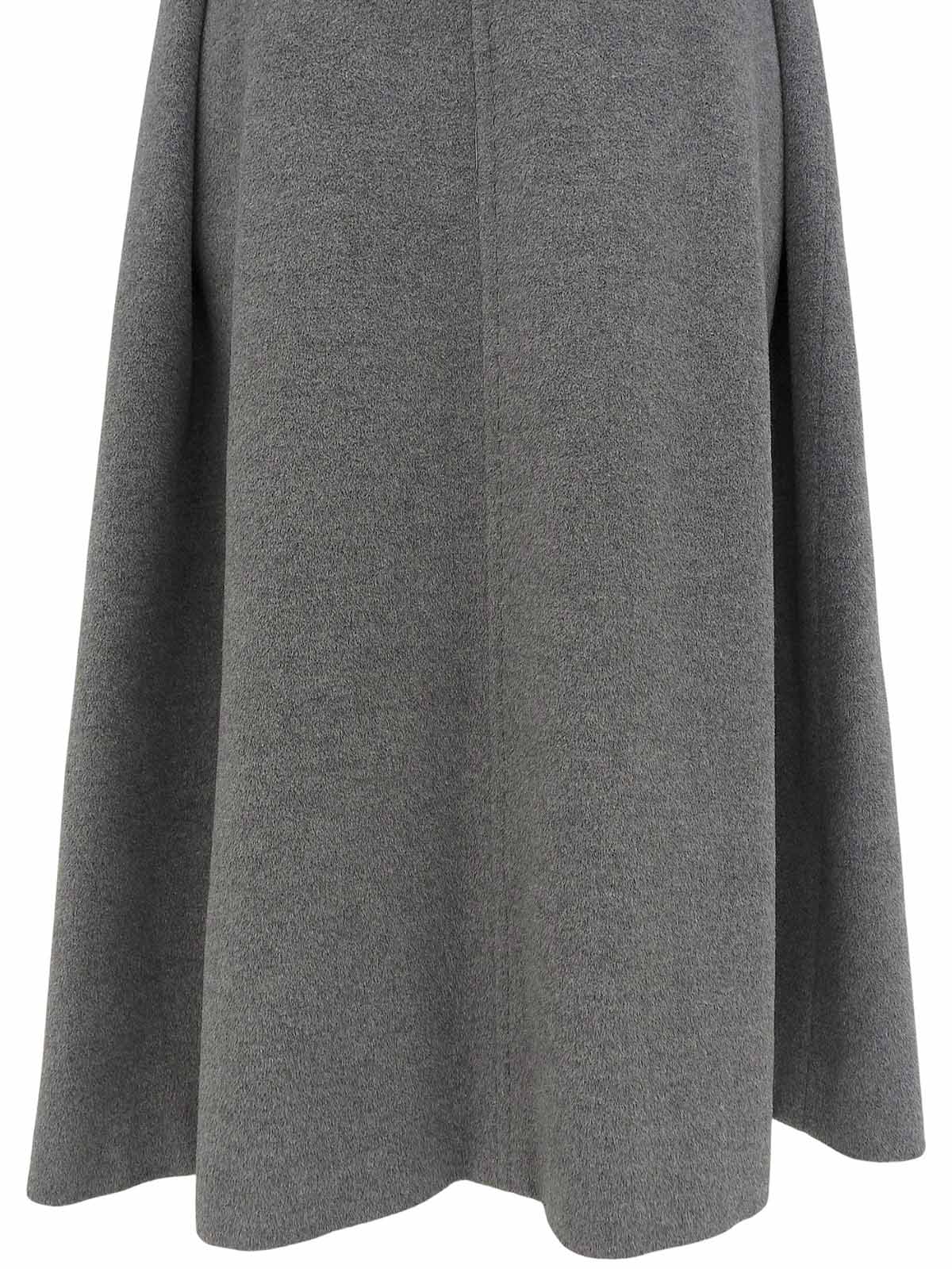 ウールロゴボタンロングコート ライトグレー