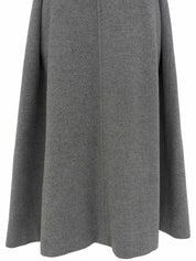 ウールロゴボタンロングコート ライトグレー