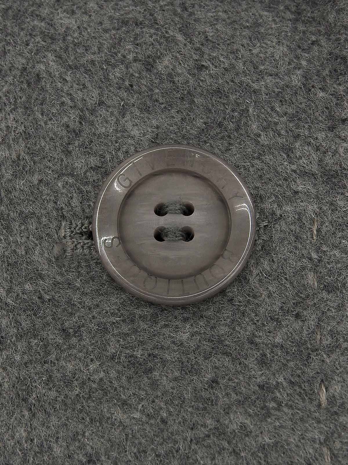 ウールロゴボタンロングコート ライトグレー