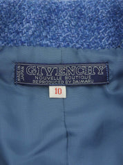 Wool Check Pattern Skirt Set in Blue