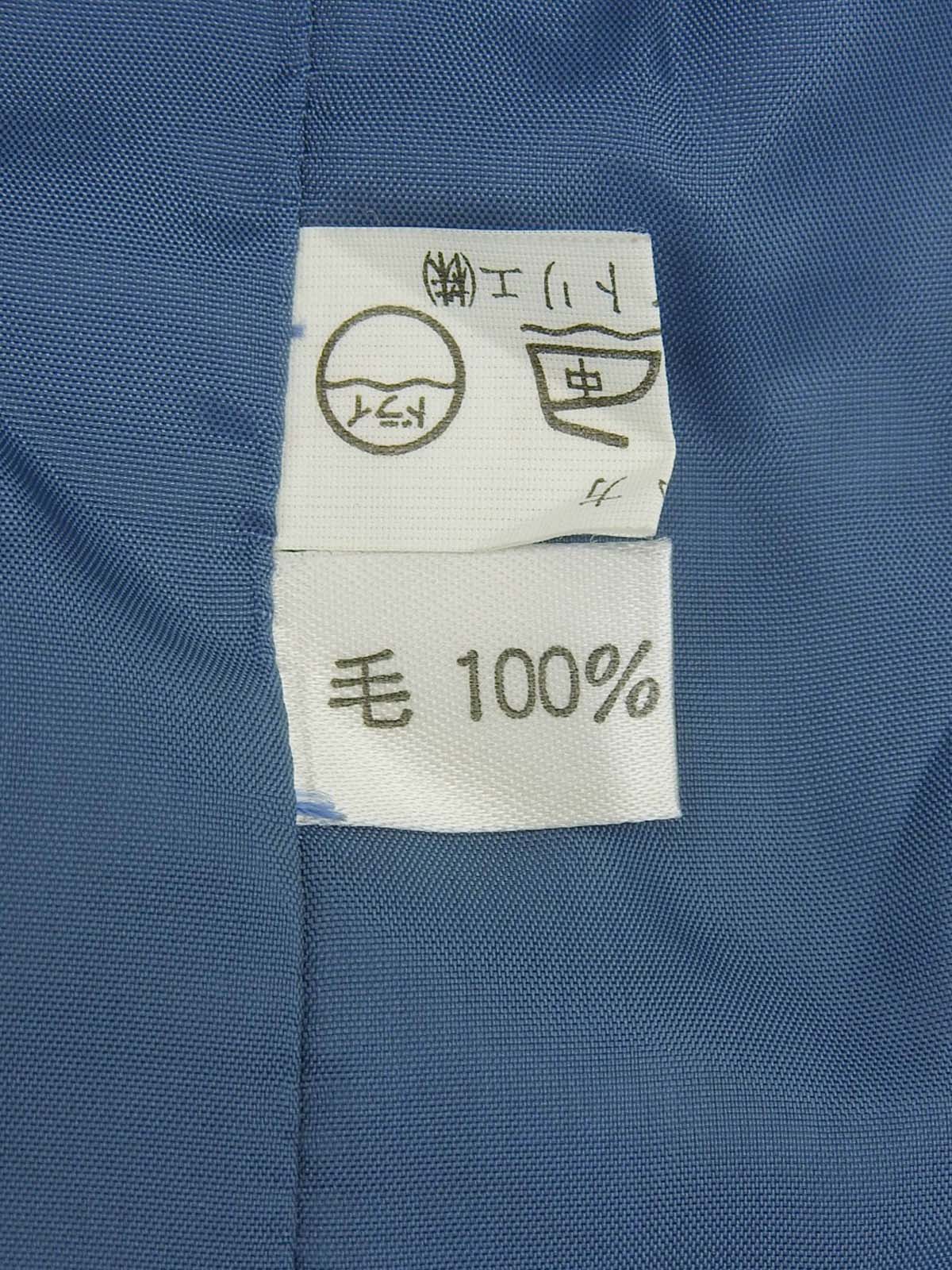 ウールチェックパターンスカートセットアップ ブルー