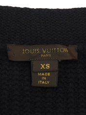 Wool Flower Zip-Up Cardigan in Black