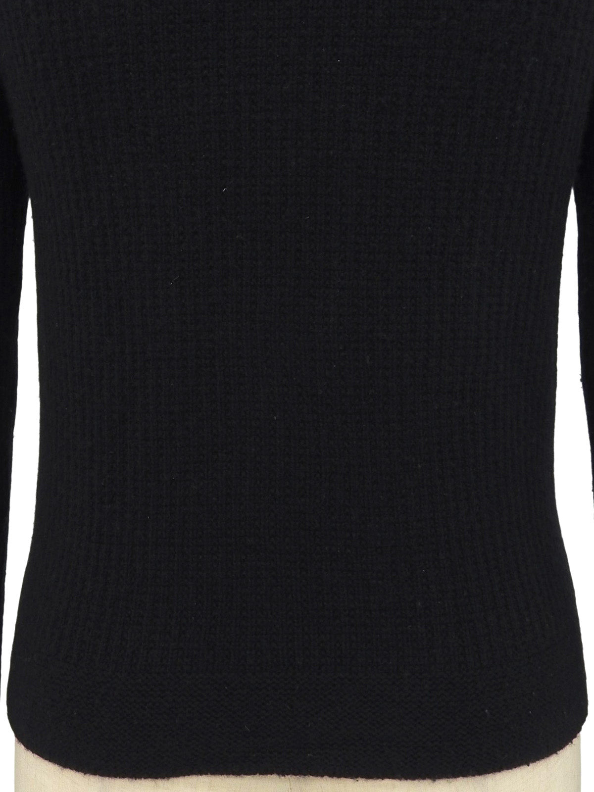 Wool Flower Zip-Up Cardigan in Black