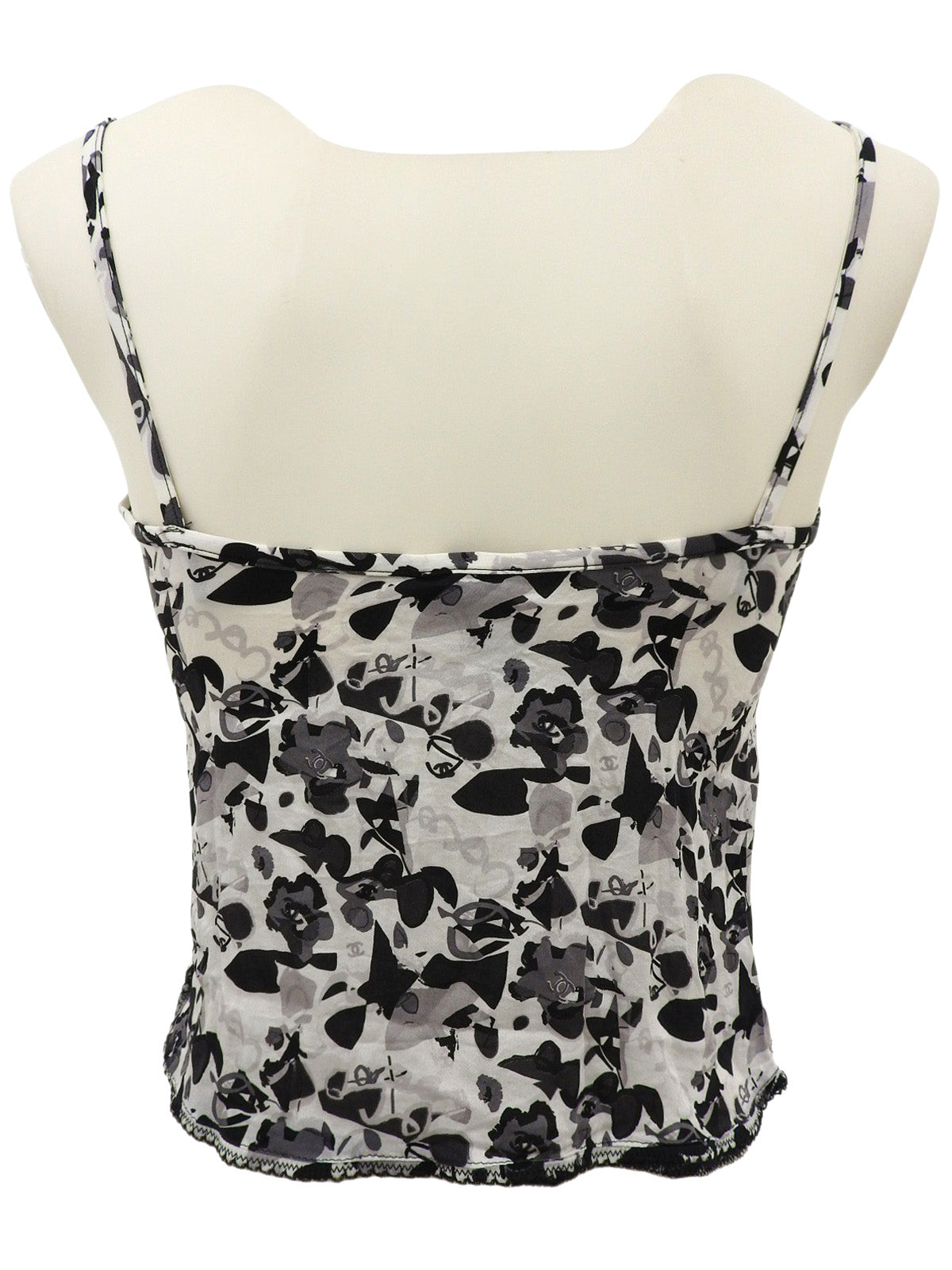 2005年製 CCマークマルチプリントキャミソール ホワイト/ブラック／グレー