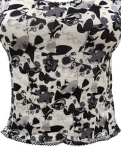 2005年製 CCマークマルチプリントキャミソール ホワイト/ブラック／グレー