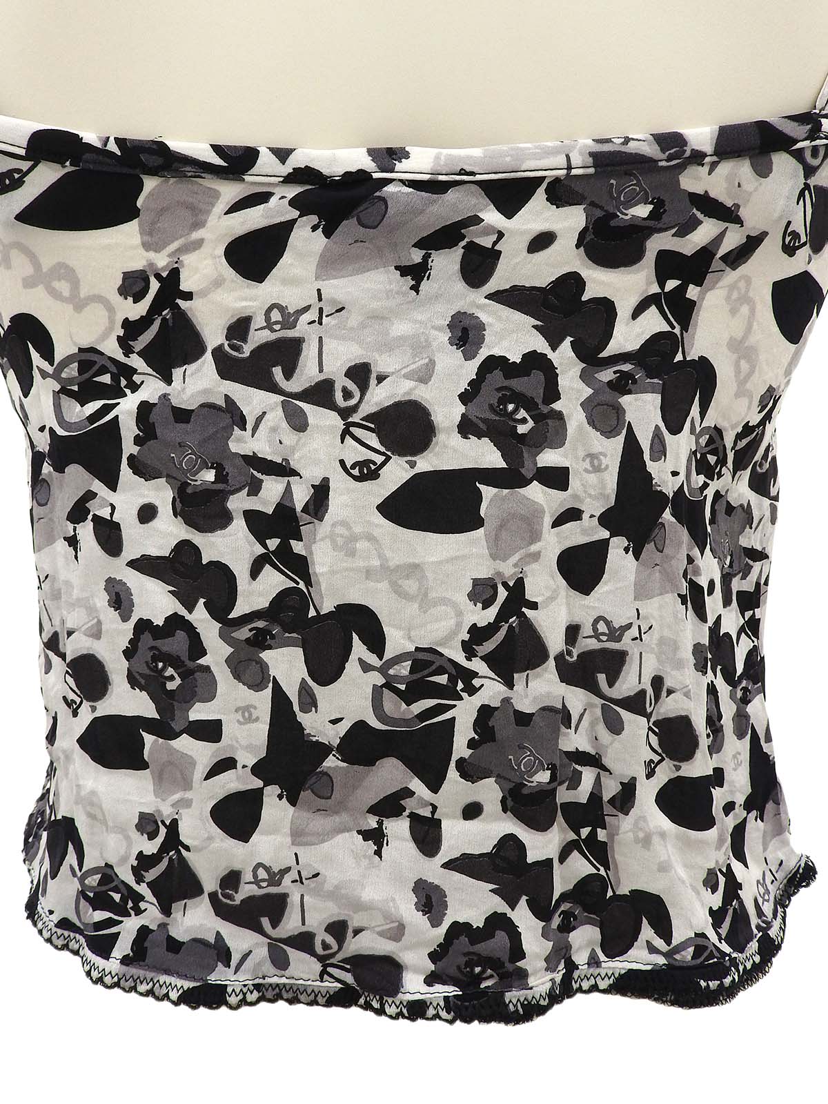 2005年製 CCマークマルチプリントキャミソール ホワイト/ブラック／グレー