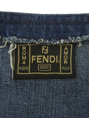 デニムラインストーンデザインセットアップ ブルー