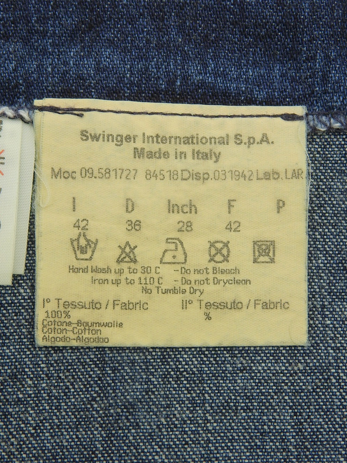 デニムラインストーンデザインセットアップ ブルー