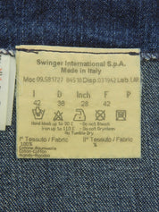 デニムラインストーンデザインセットアップ ブルー