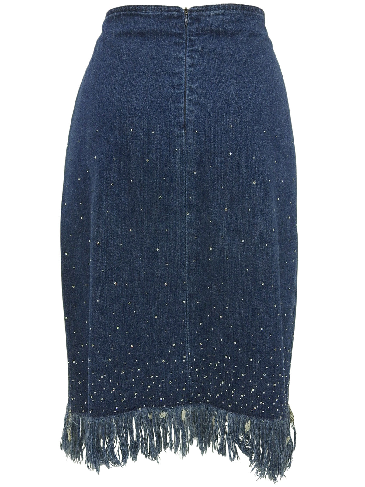 デニムラインストーンデザインセットアップ ブルー