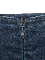 デニムラインストーンデザインセットアップ ブルー