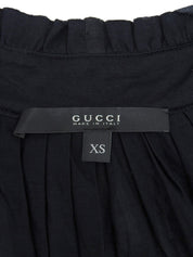 ギャザーノースリーブトップス ブラック