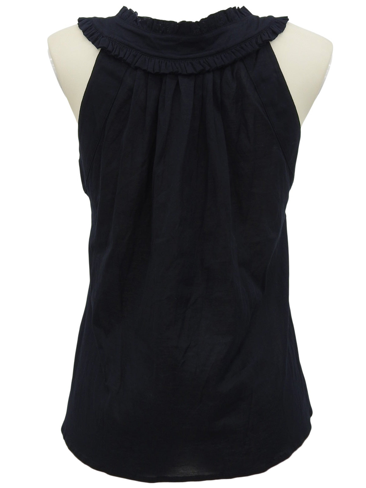 ギャザーノースリーブトップス ブラック