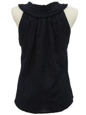 ギャザーノースリーブトップス ブラック