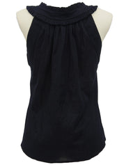 Gathered Sleeveless Top in Black