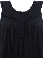 ギャザーノースリーブトップス ブラック