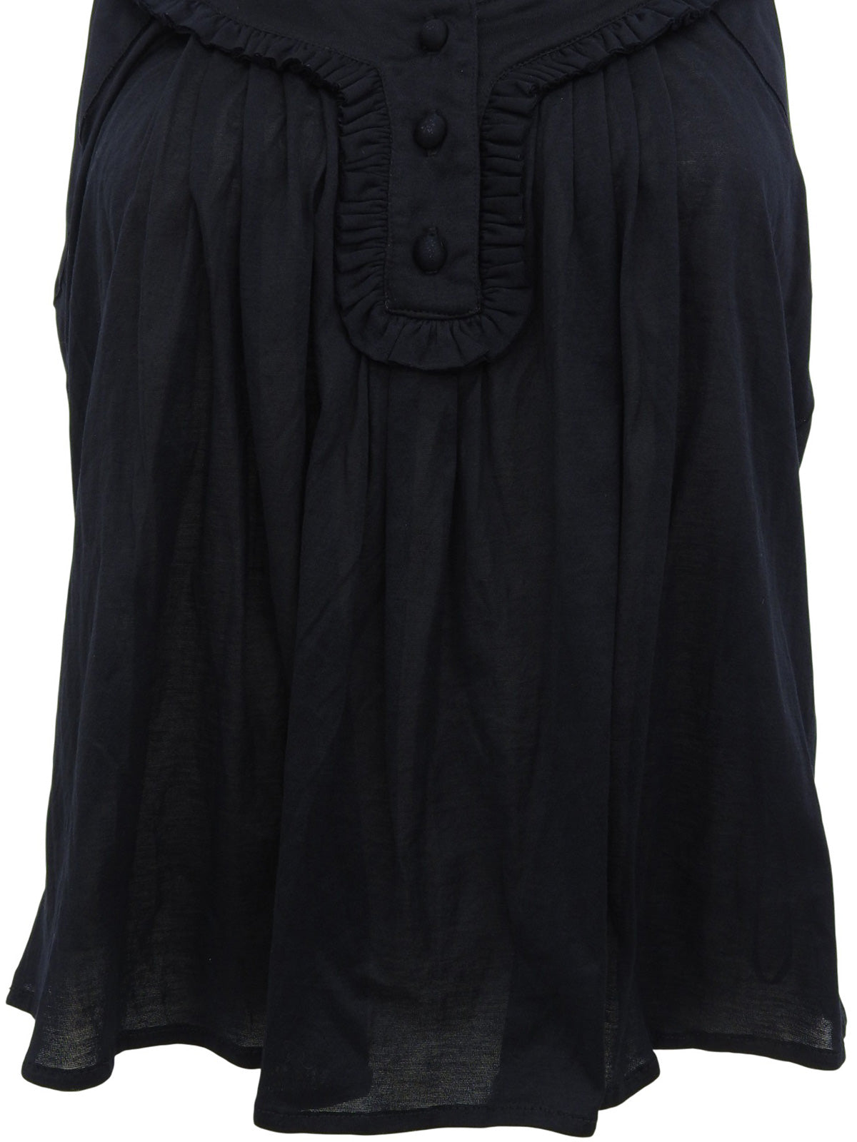 ギャザーノースリーブトップス ブラック