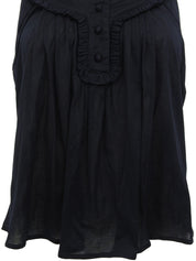 ギャザーノースリーブトップス ブラック