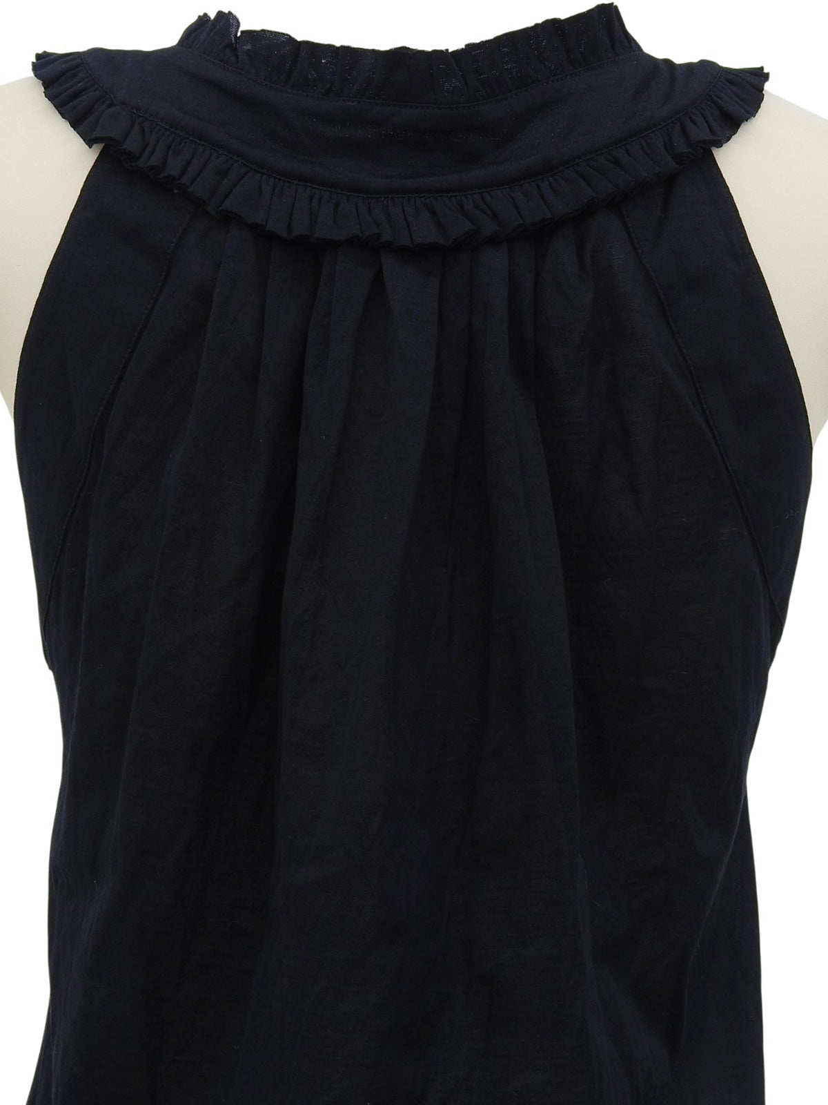 ギャザーノースリーブトップス ブラック