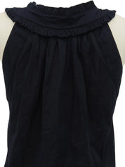 ギャザーノースリーブトップス ブラック