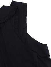 ギャザーノースリーブトップス ブラック