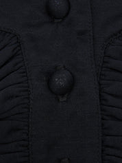 ギャザーノースリーブトップス ブラック