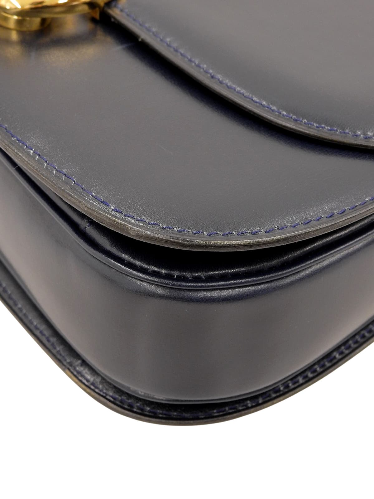 デザインプレートショルダーバッグ ネイビー