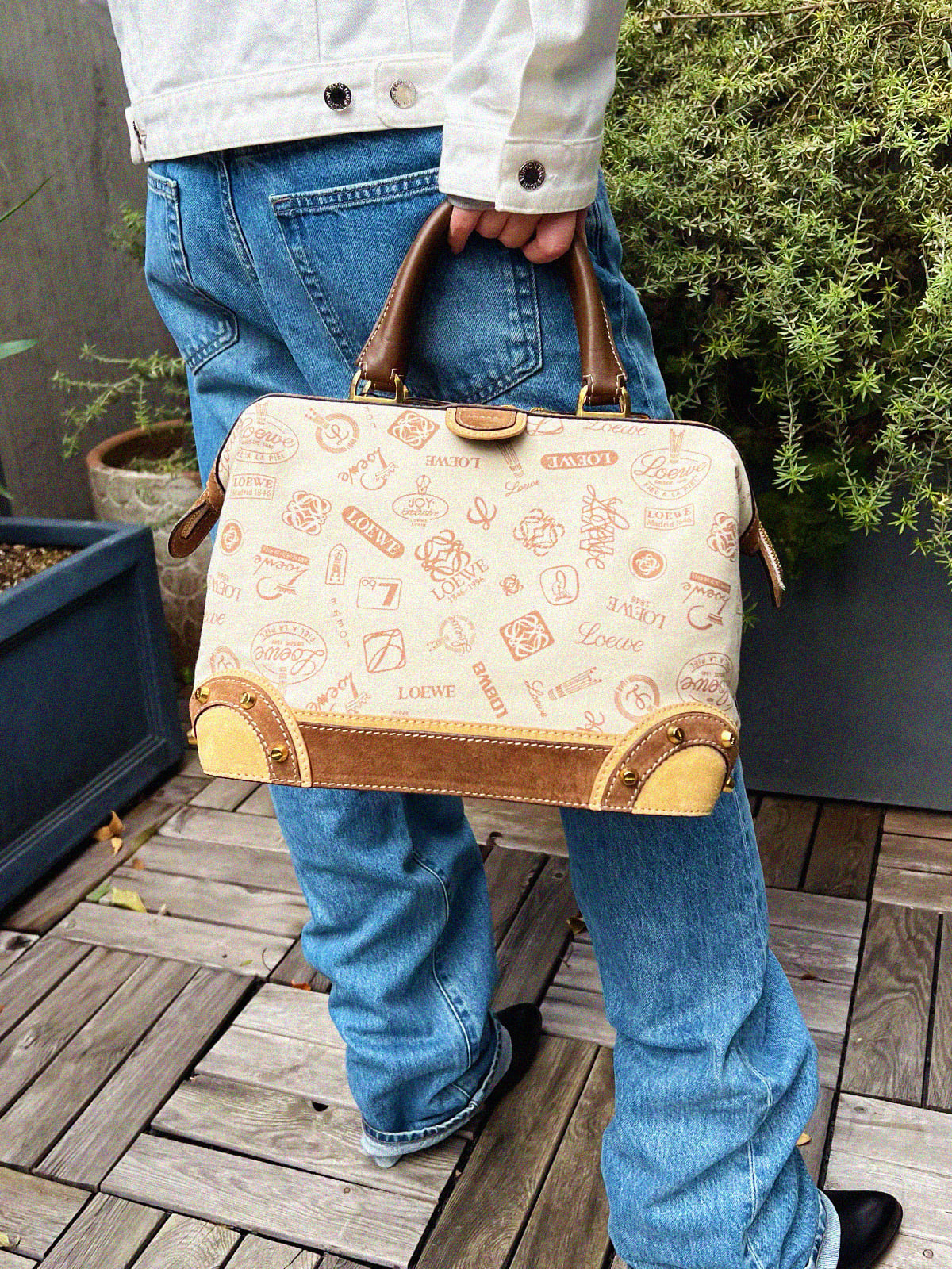 160周年アニバーサリープリントハンドバッグ ベージュ/ブラウン