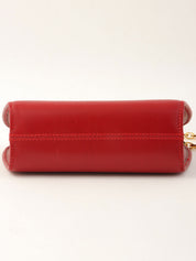 ガンチーニプレートミニチェーンショルダーバッグ レッド