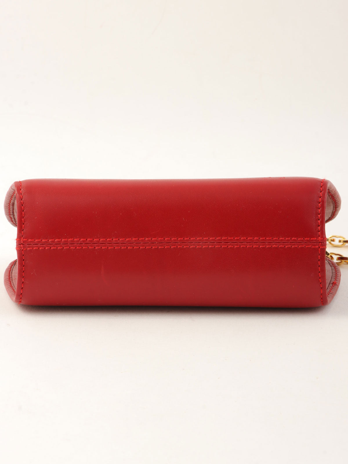 红色 Gancini Plate 迷你链条单肩包