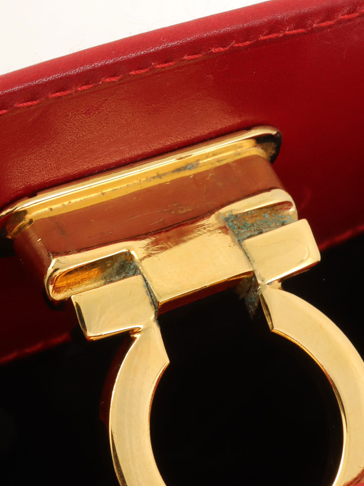 红色 Gancini Plate 迷你链条单肩包