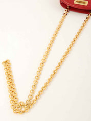 ガンチーニプレートミニチェーンショルダーバッグ レッド