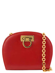 ガンチーニプレートミニチェーンショルダーバッグ レッド
