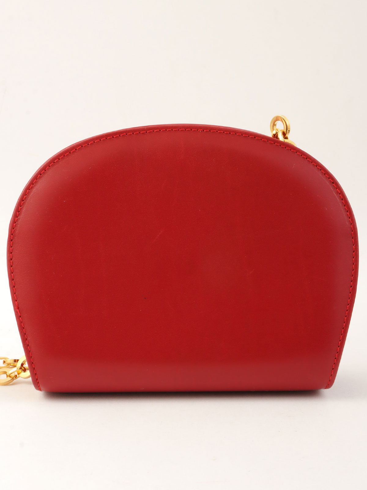 红色 Gancini Plate 迷你链条单肩包