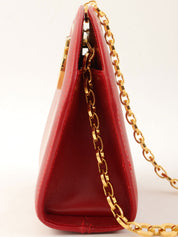 红色 Gancini Plate 迷你链条单肩包