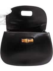 カーフスキンバンブー2wayバッグ ブラック