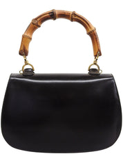 Calfskin Bamboo 2-Way Bag Black