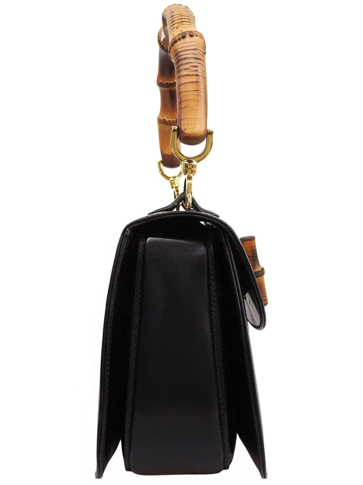 カーフスキンバンブー2wayバッグ ブラック