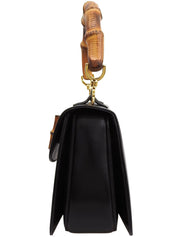 Calfskin Bamboo 2-Way Bag Black