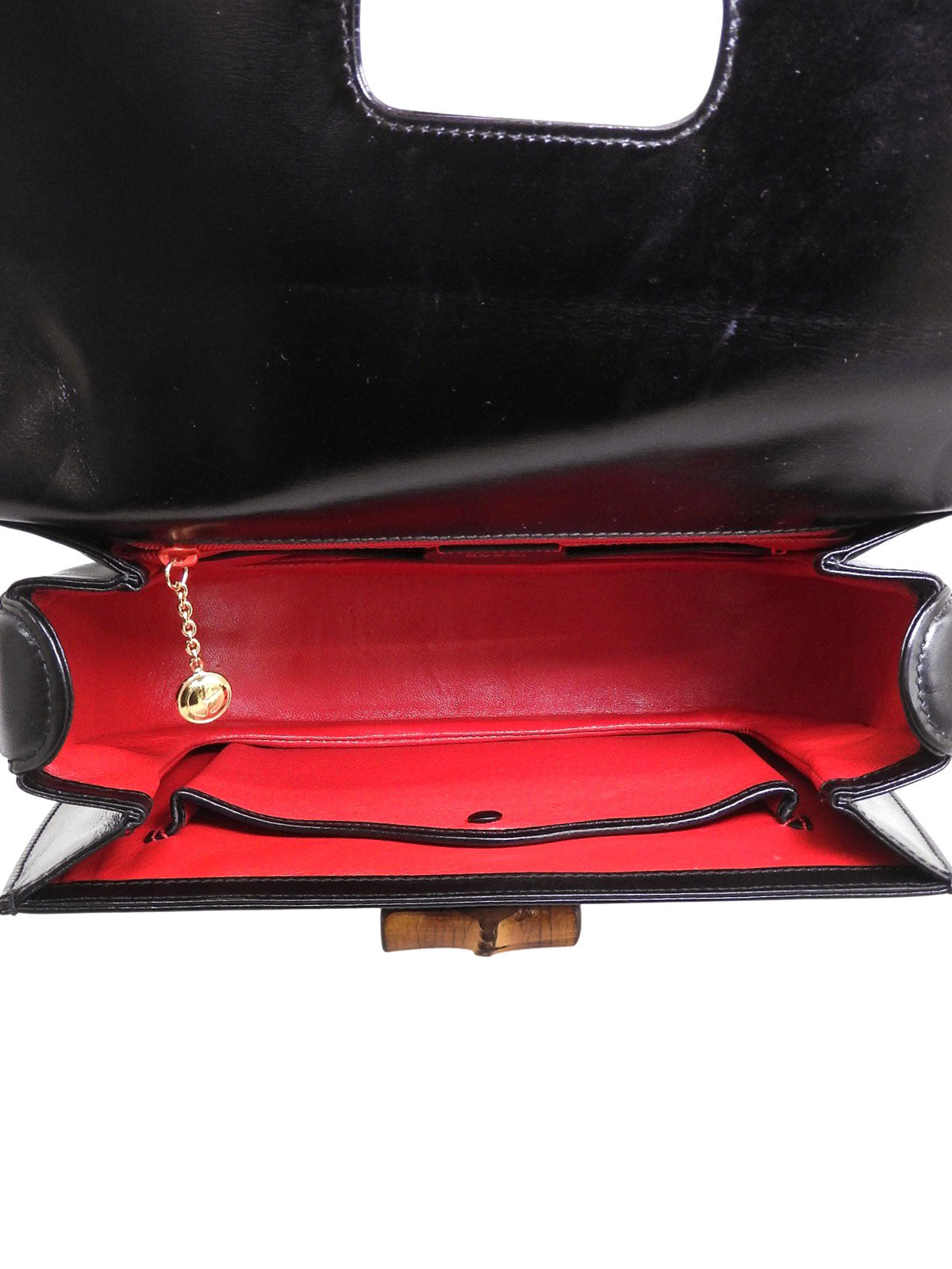 カーフスキンバンブー2wayバッグ ブラック