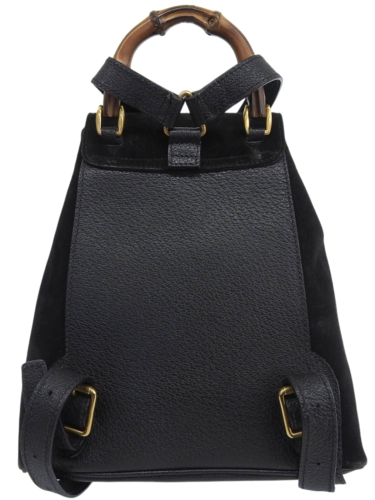 Suede Bamboo Backpack Mini Black