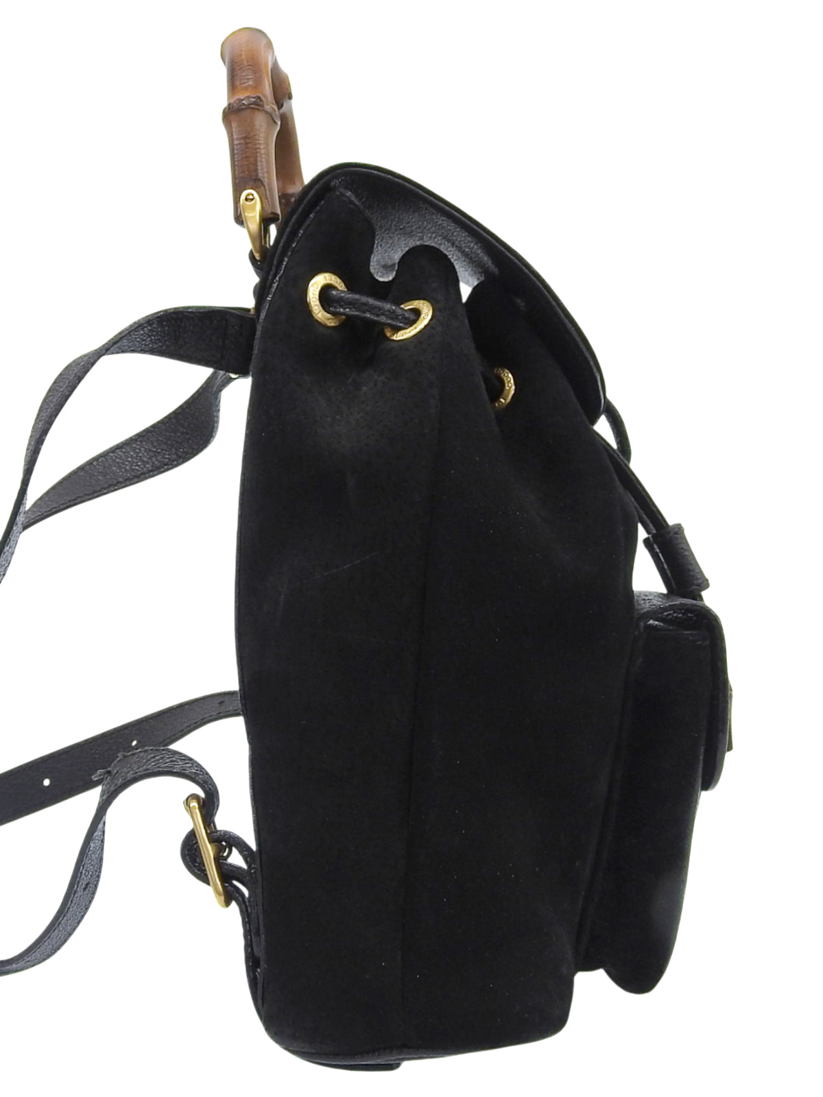 Suede Bamboo Backpack Mini Black