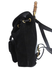 Suede Bamboo Backpack Mini Black