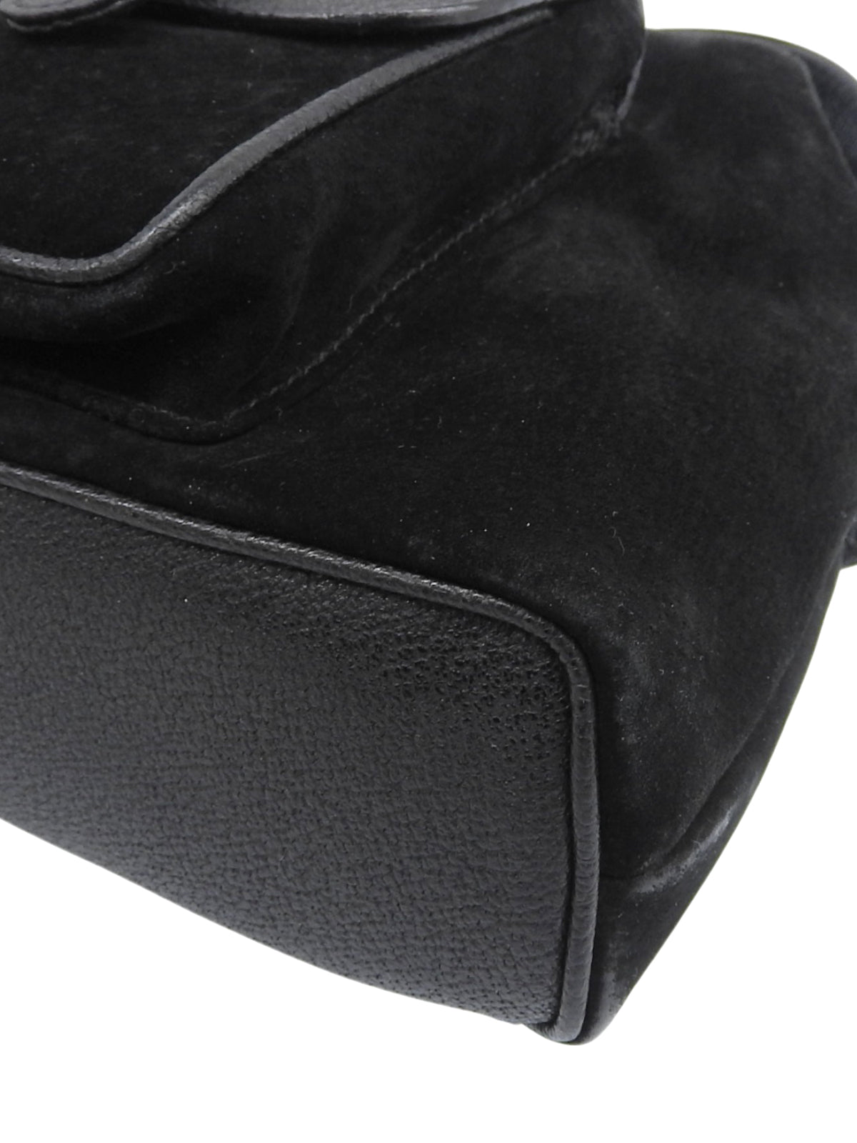 Suede Bamboo Backpack Mini Black