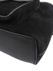 Suede Bamboo Backpack Mini Black