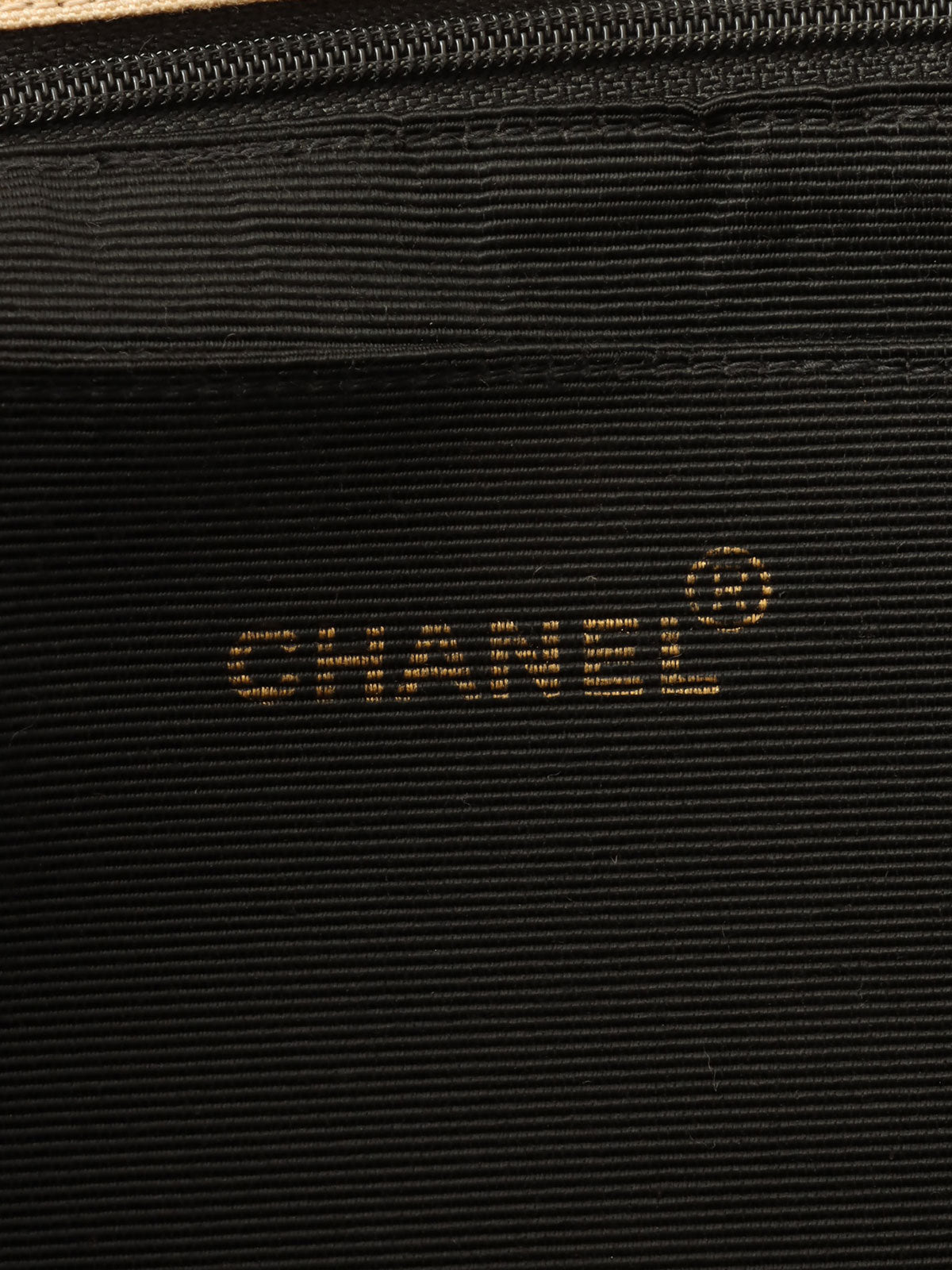 1995 Canvas Logo Print Chain Tote Bag, Beige