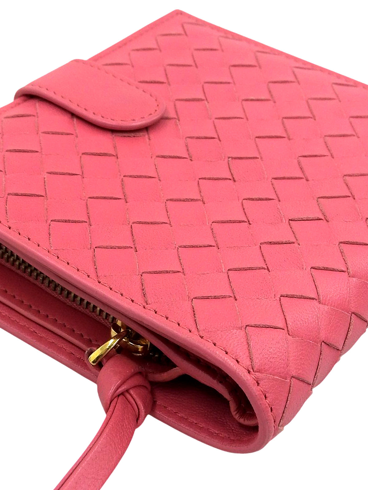 Intrecciato 紧凑型钱包 粉色