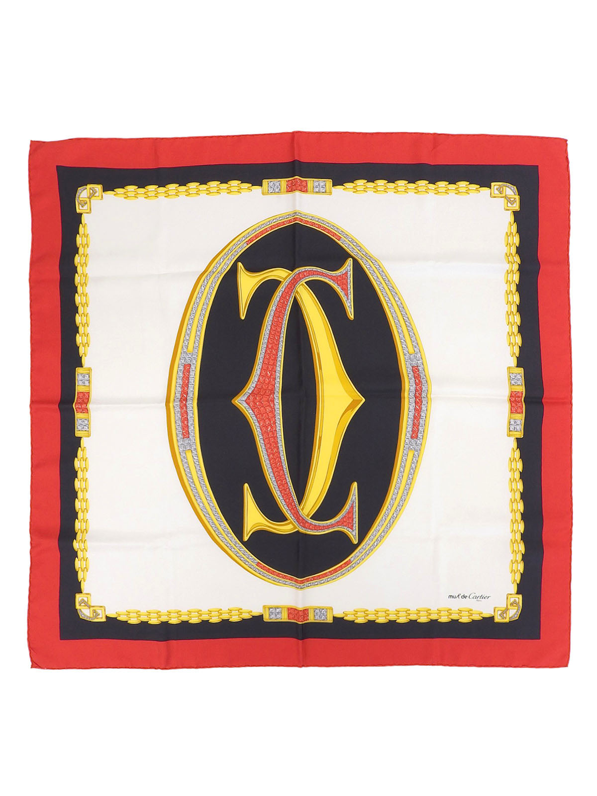 Mast Line Jewelry Pattern Scarf White/Red/Multi